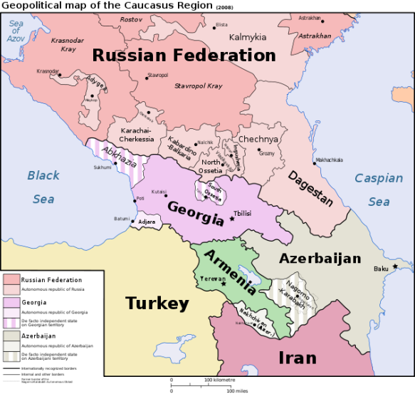 caucasus political map