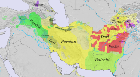 iranian language map